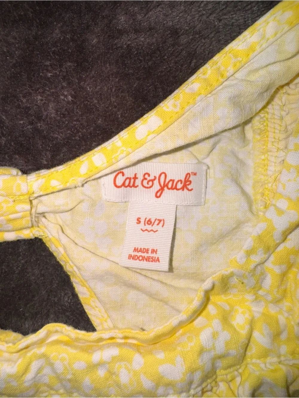 Girls Yellow 2 Piece Tank Top & Pants Floral Cat & Jack Outfit size 5/6